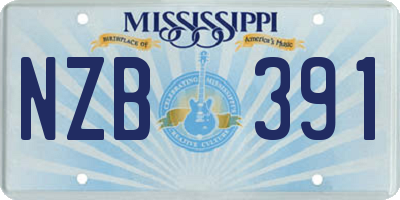 MS license plate NZB391