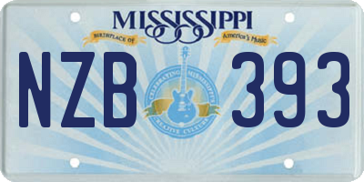 MS license plate NZB393