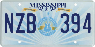 MS license plate NZB394