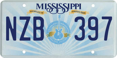 MS license plate NZB397