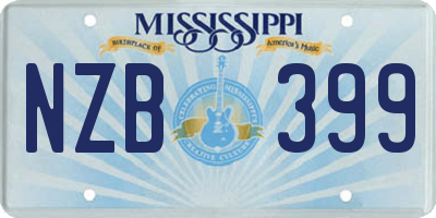 MS license plate NZB399