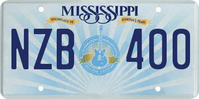 MS license plate NZB400