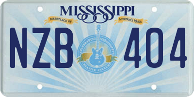 MS license plate NZB404