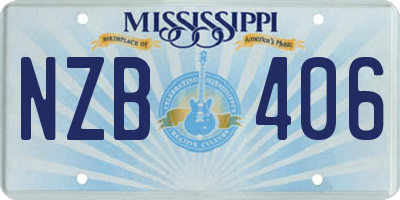 MS license plate NZB406
