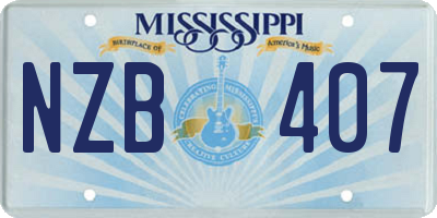 MS license plate NZB407