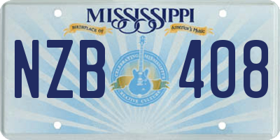 MS license plate NZB408
