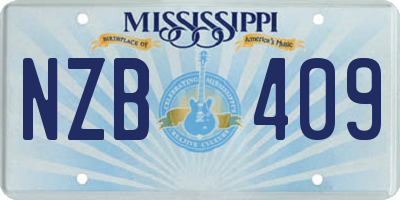 MS license plate NZB409