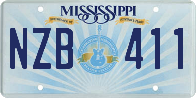 MS license plate NZB411