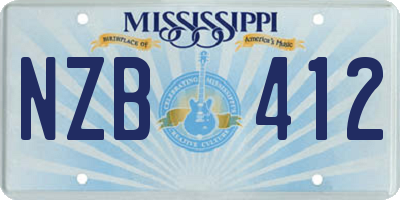 MS license plate NZB412