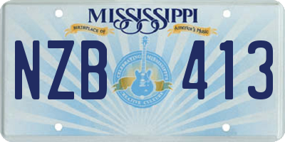 MS license plate NZB413