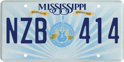 MS license plate NZB414