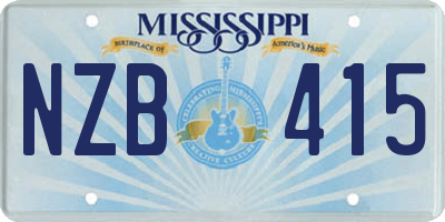 MS license plate NZB415