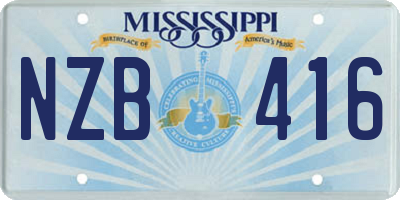 MS license plate NZB416