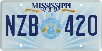 MS license plate NZB420