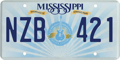 MS license plate NZB421