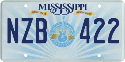 MS license plate NZB422