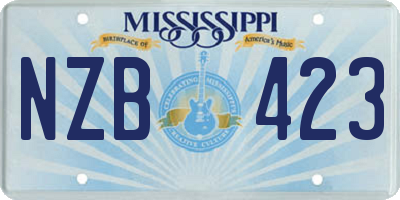 MS license plate NZB423