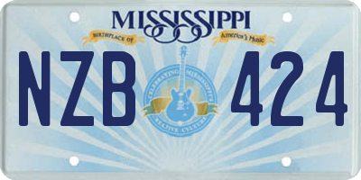 MS license plate NZB424