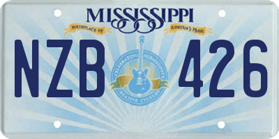 MS license plate NZB426