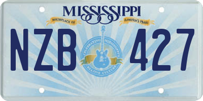 MS license plate NZB427
