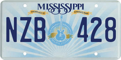 MS license plate NZB428