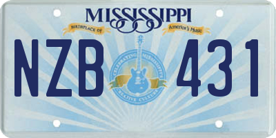 MS license plate NZB431