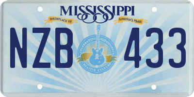 MS license plate NZB433
