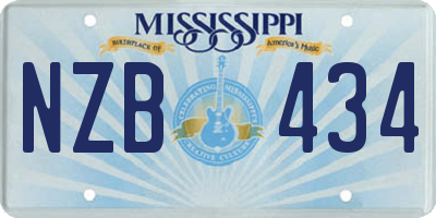 MS license plate NZB434