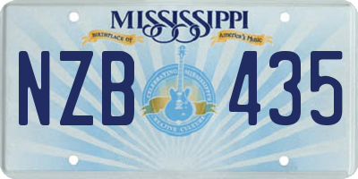 MS license plate NZB435