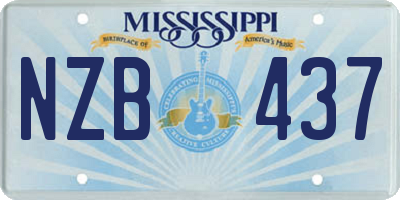 MS license plate NZB437