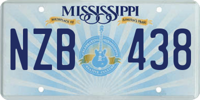 MS license plate NZB438