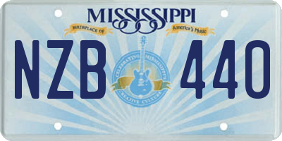 MS license plate NZB440