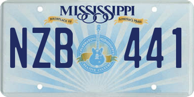 MS license plate NZB441