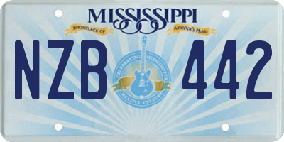 MS license plate NZB442