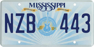 MS license plate NZB443