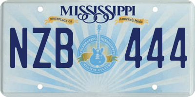 MS license plate NZB444
