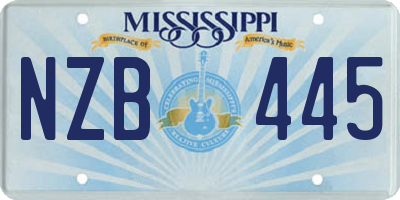 MS license plate NZB445