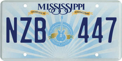 MS license plate NZB447