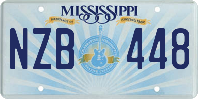 MS license plate NZB448