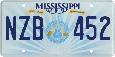 MS license plate NZB452