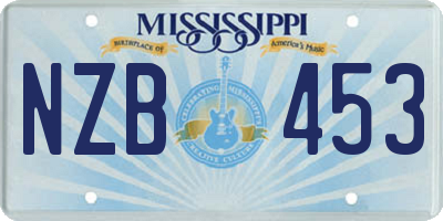MS license plate NZB453