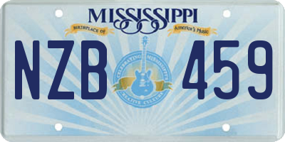 MS license plate NZB459