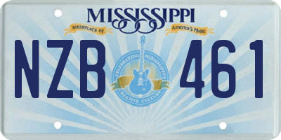 MS license plate NZB461
