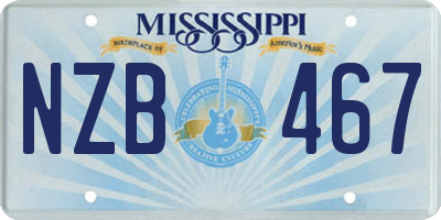MS license plate NZB467