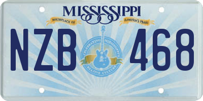 MS license plate NZB468