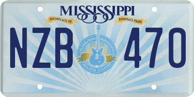 MS license plate NZB470