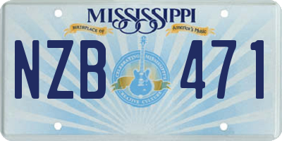 MS license plate NZB471