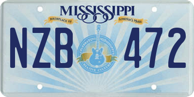 MS license plate NZB472
