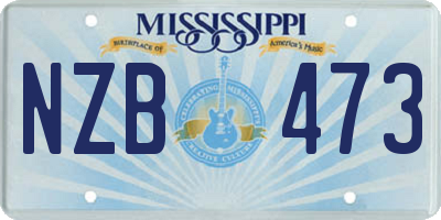MS license plate NZB473