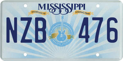 MS license plate NZB476